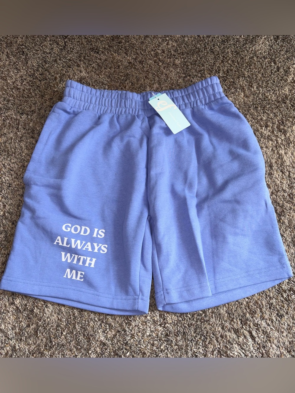 Men's Light Purple Graphic Athletic Shorts - Faith Message